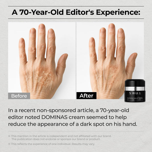 DOMINAS product label detail highlights trusted Korean heritage and key actives