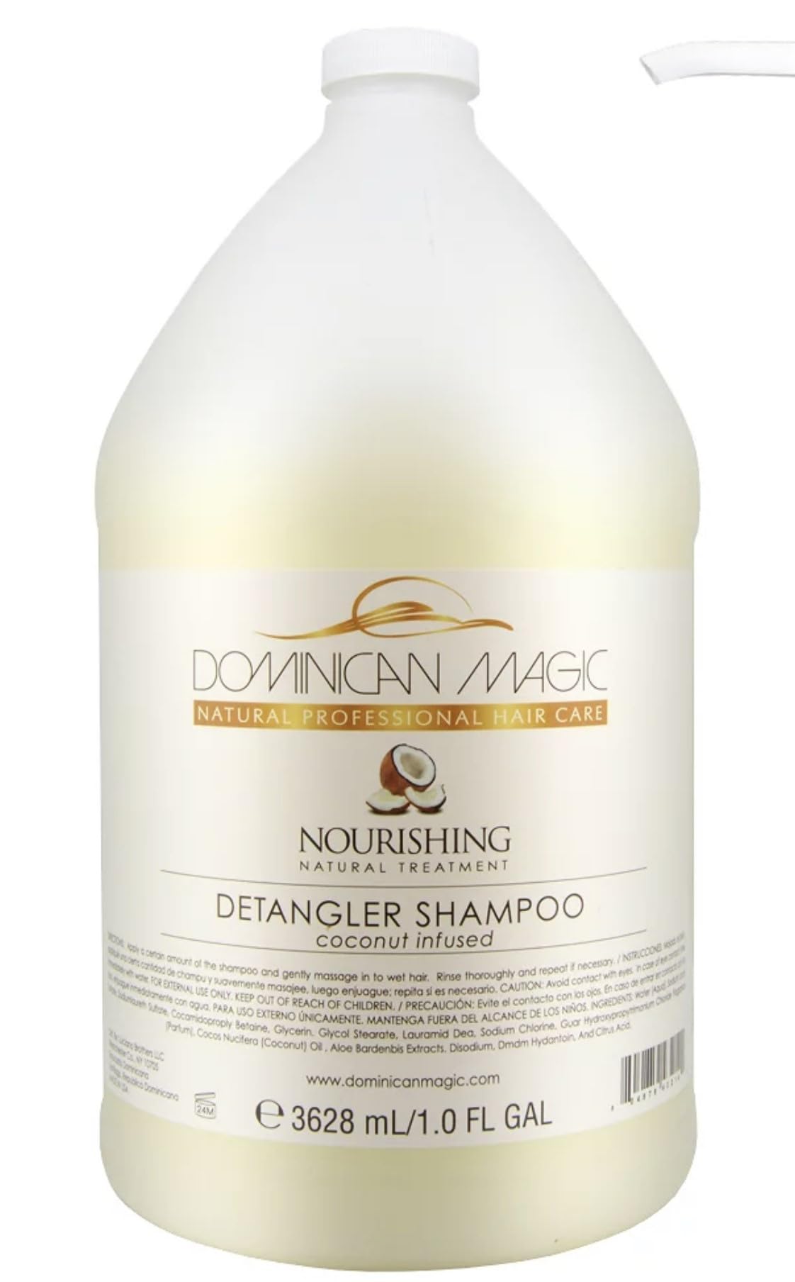 Dominican Magic Coconut-Infused Detangler Shampoo bottle pour for gentle hydration and detangling