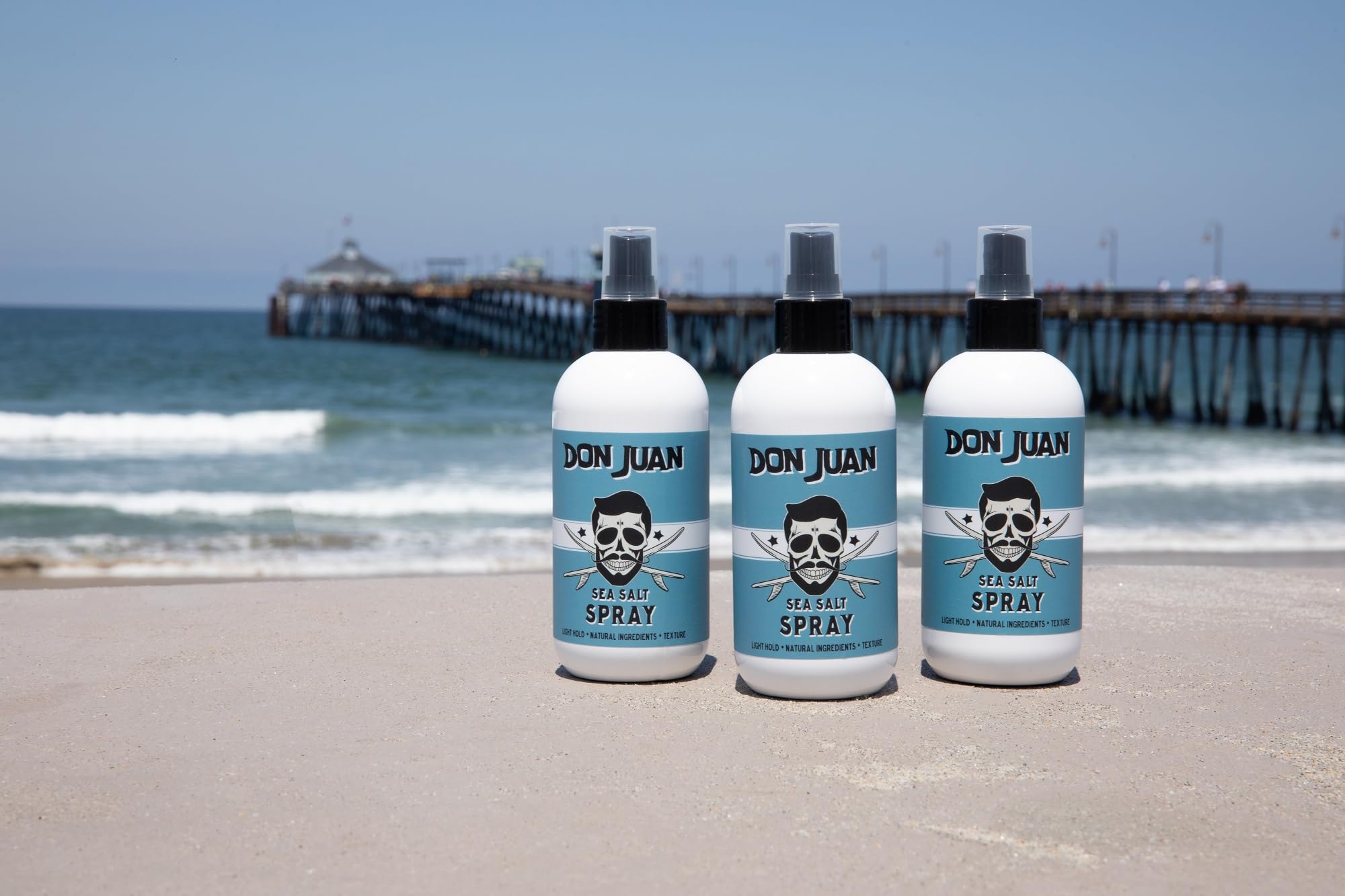 Matte finish from Don Juan Sea Salt Hair Spray for a natural look.
