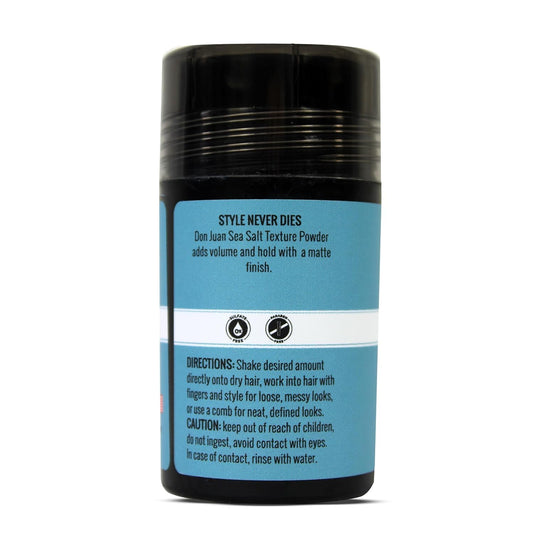 Don Juan Sea Salt Texture Powder closeup dispense demonstrates easy application.