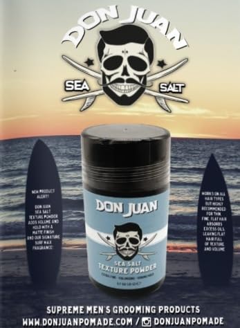 Don Juan Sea Salt Texture Powder on shelf highlights versatile styling options.