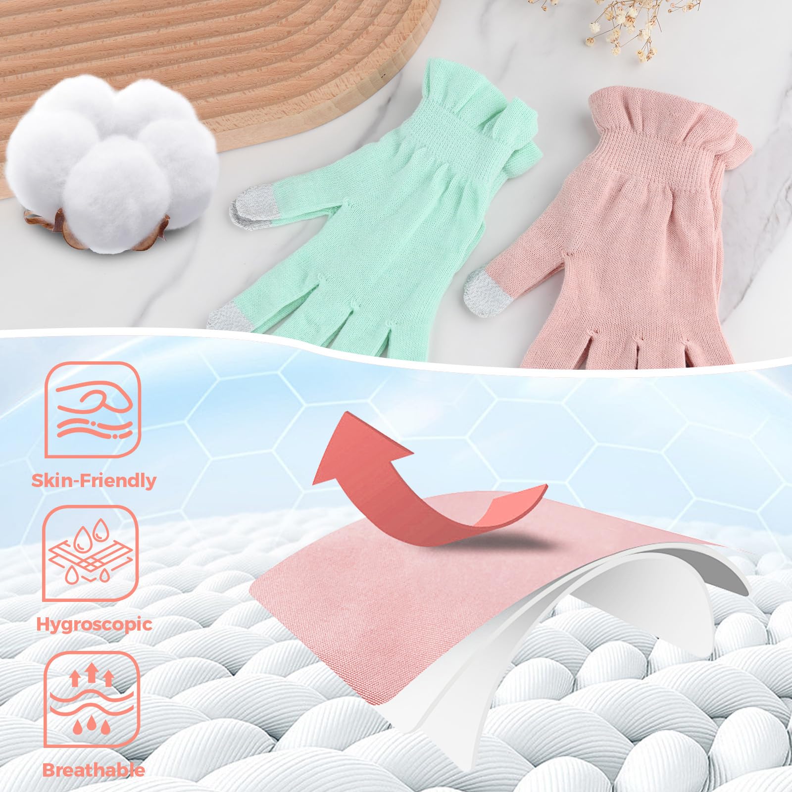 Donfri pink small gloves support daily hand care and night use