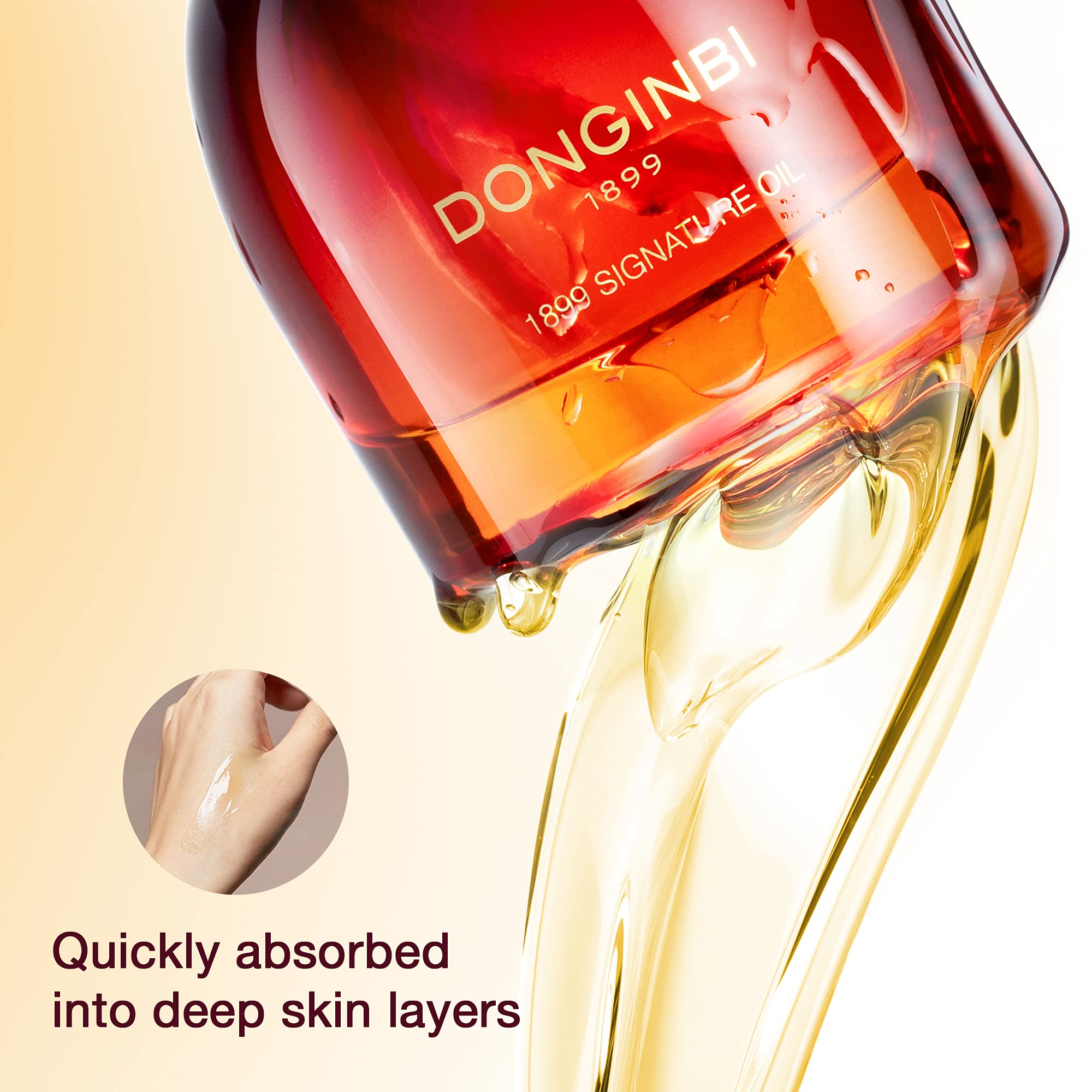 Donginbi 1899 Signature Oil packaging on vanity exudes luxury.