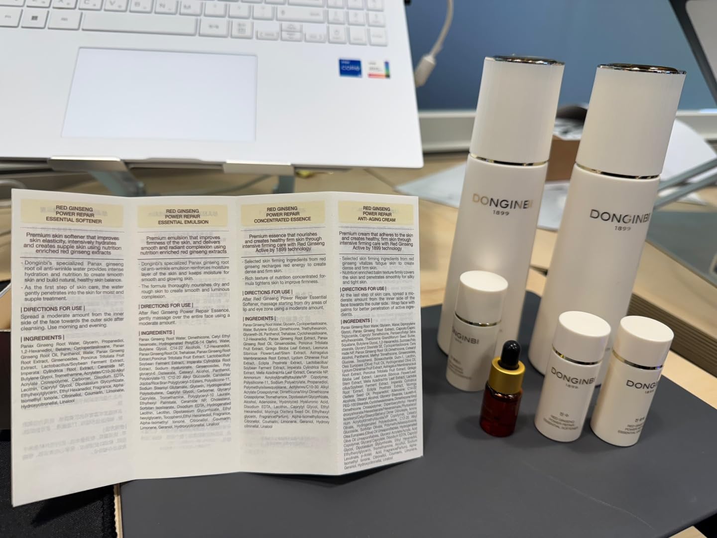 Donginbi Red Ginseng Power Repair Set display showing complete care options for glow.