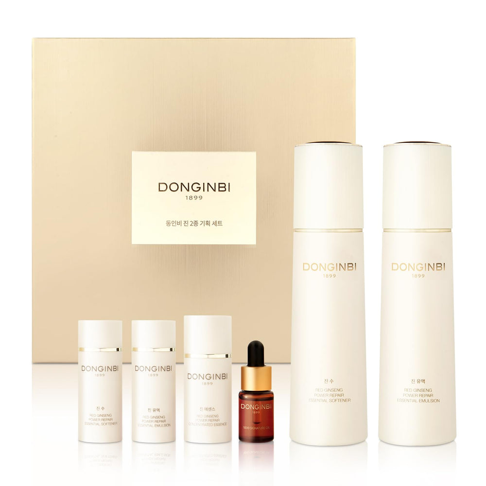 Donginbi Red Ginseng Power Repair Set pack shot for radiant, hydrated skin.
