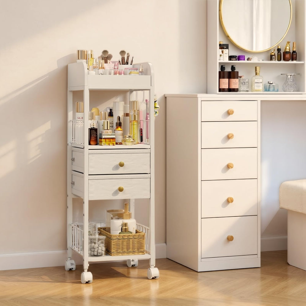 DongRong sturdy MDF and steel frame ensures durable vanity storage