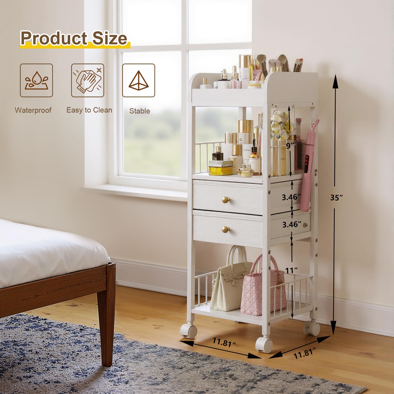 DongRong top display area with eight dividers for precise organization