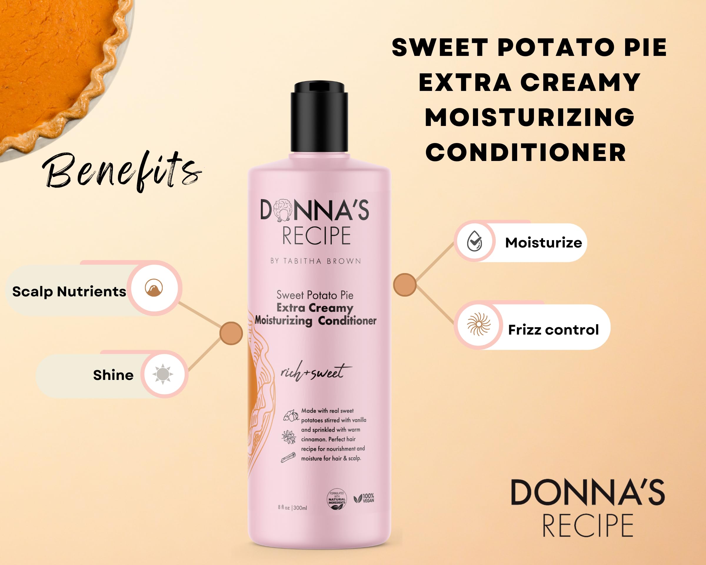 Donna's Recipe Tabitha Brown conditioner with warm bakery scent.