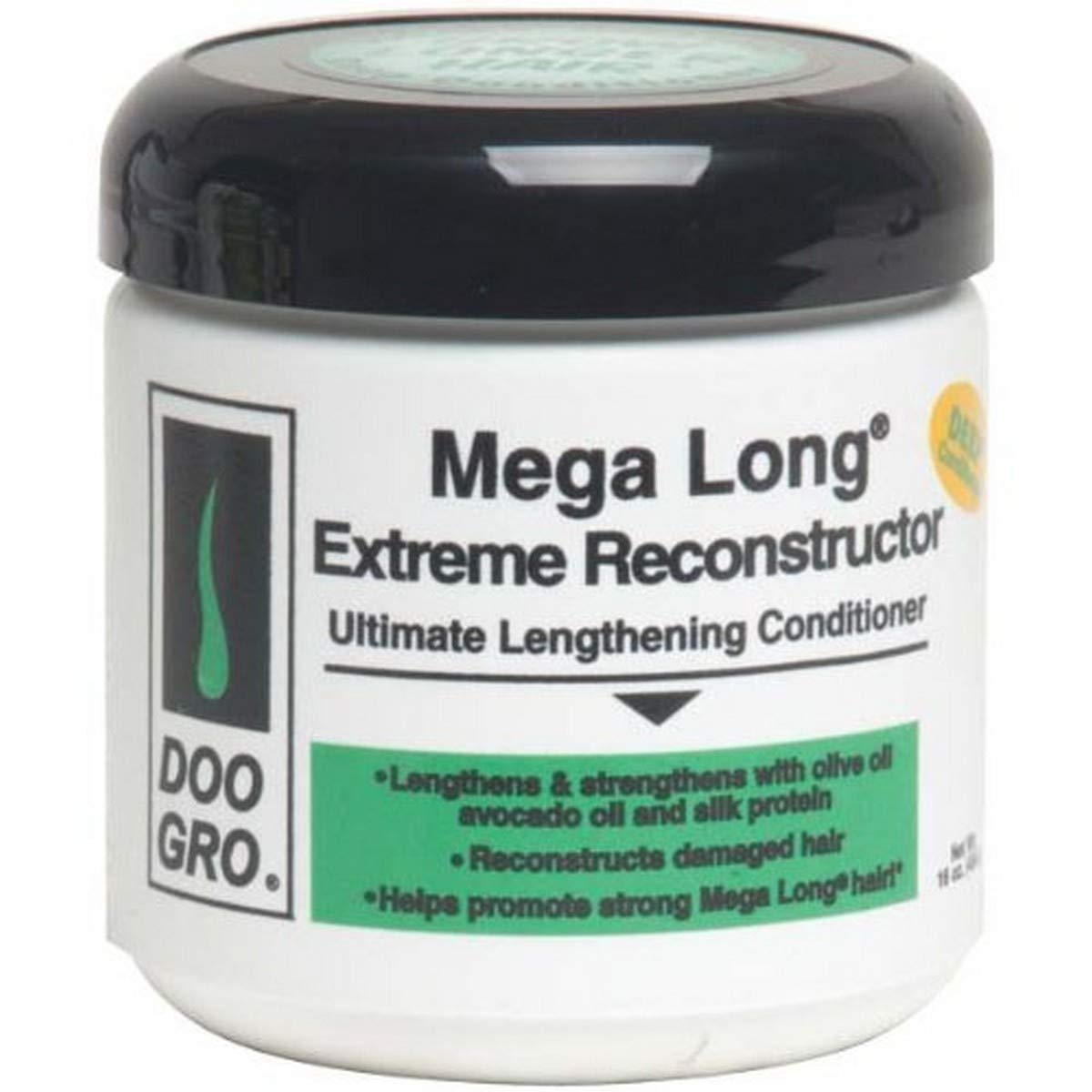Doo Gro Mega Long Extreme Reconstructor 16 oz bottle, deep conditioning to reduce breakage and dryness.