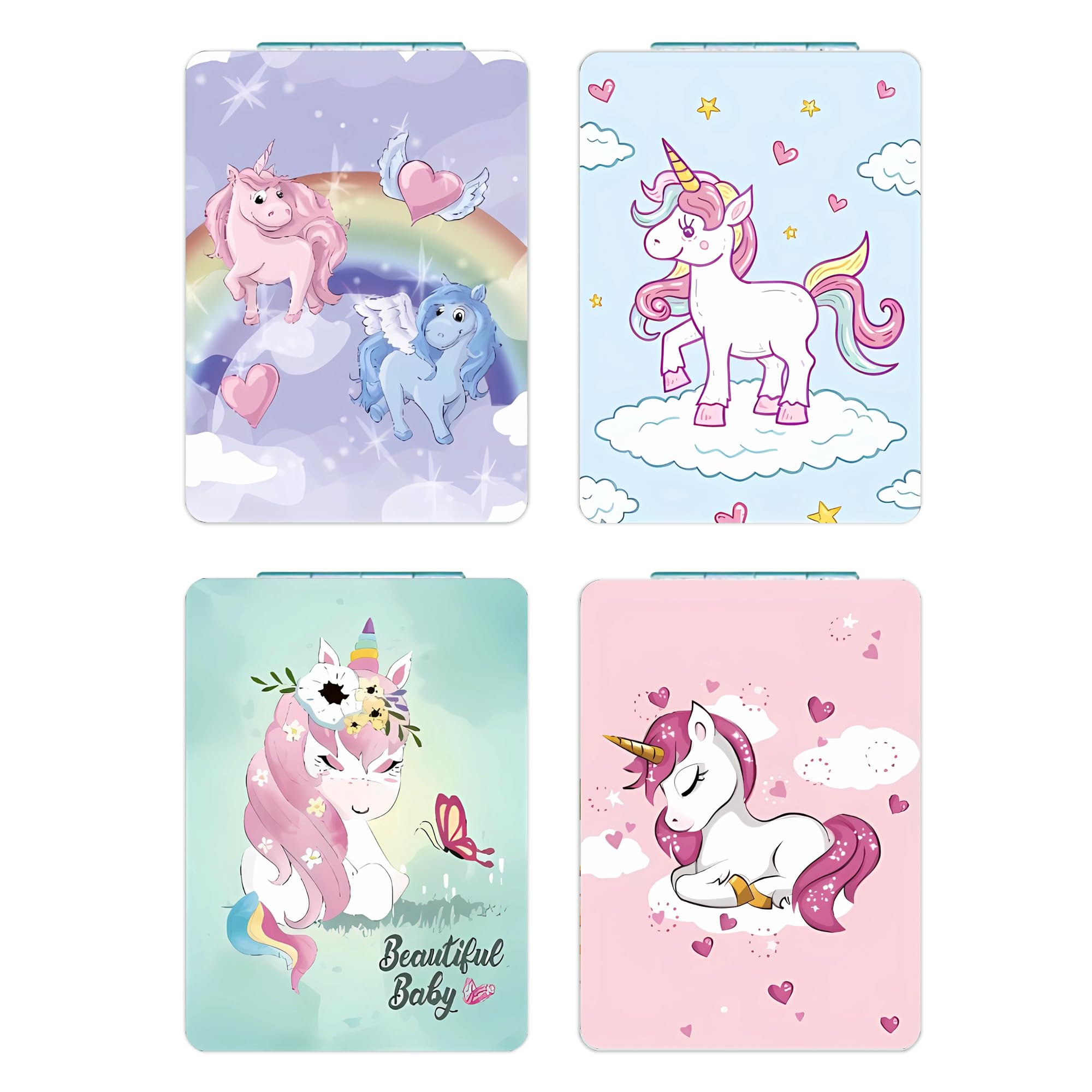 DOOSAI Unicorn pocket mirror folding design with 180-degree hinge for versatile viewing on the go