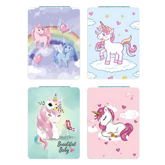 DOOSAI Unicorn pocket mirror folding design with 180-degree hinge for versatile viewing on the go