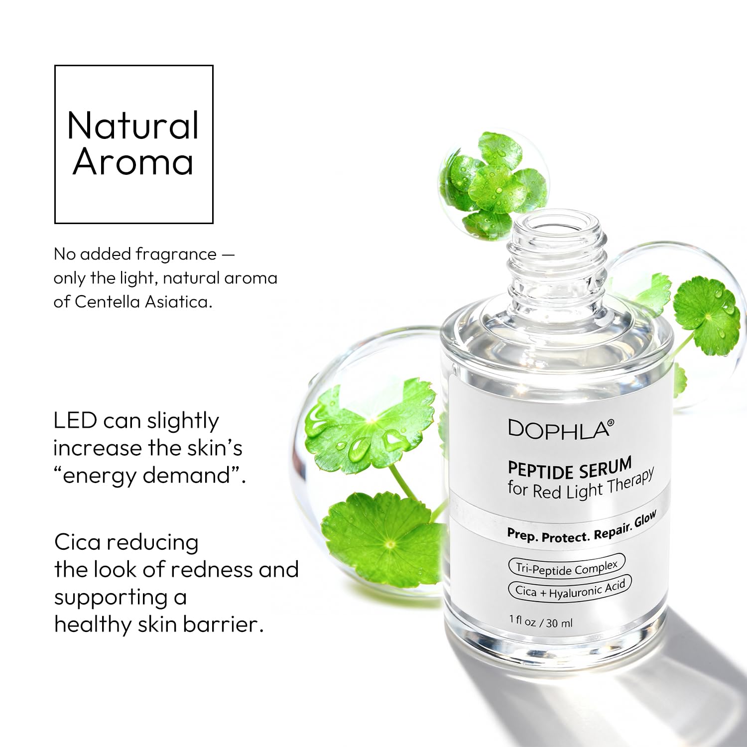 Dophla Niacinamide and Cica jar highlighting calm, balanced skin benefits