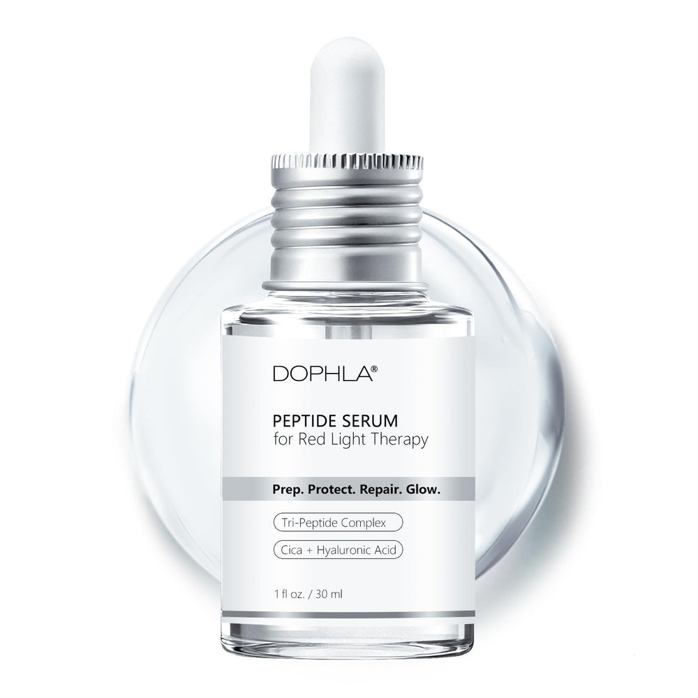 Dophla red light serum bottle ready for therapy with hydrating formula