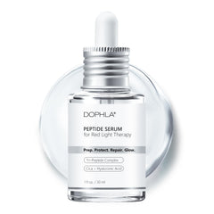 Dophla red light serum bottle ready for therapy with hydrating formula