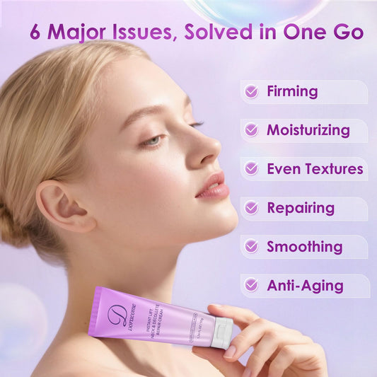 Doracome neck cream pump close-up for easy application and hydration