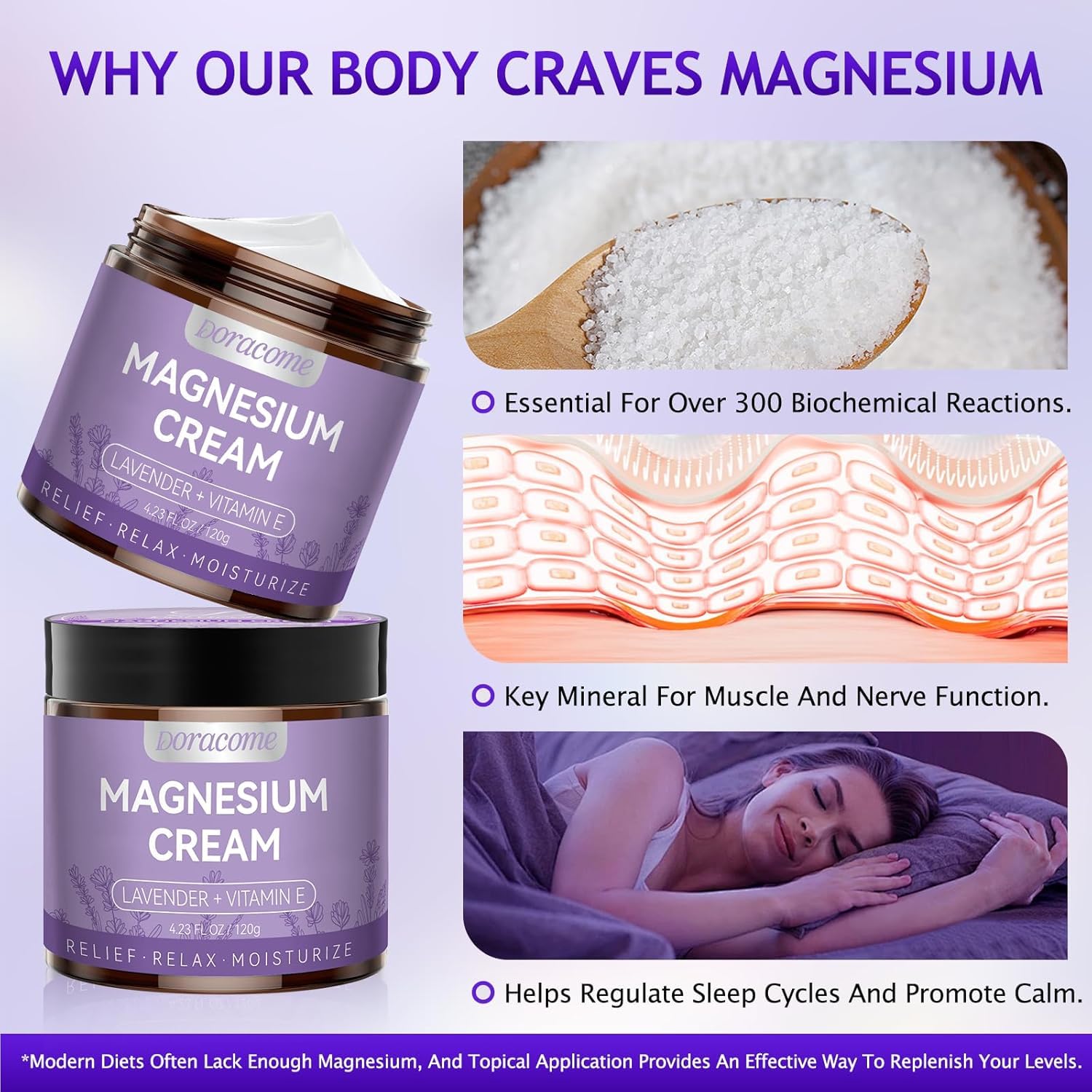 Doracome lavender option adds a gentle scent during nightly ritual.
