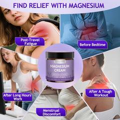Doracome magnesium lotion displays lightweight texture for fast absorption.