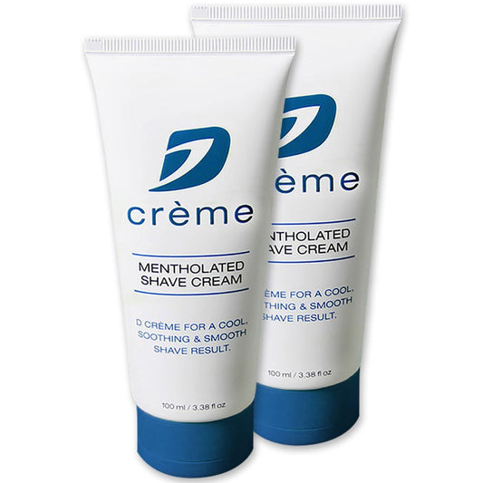 Dorco D Crème mentholated shaving cream two-pack tubes for a smooth, soothing shave.