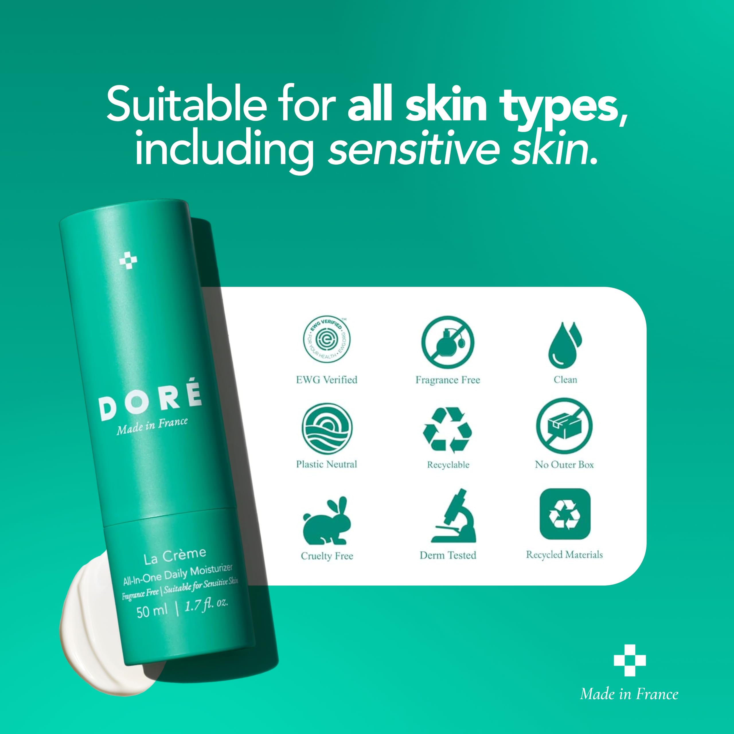 Doré La Crème white lily extract evokes brightening, nourishing notes.