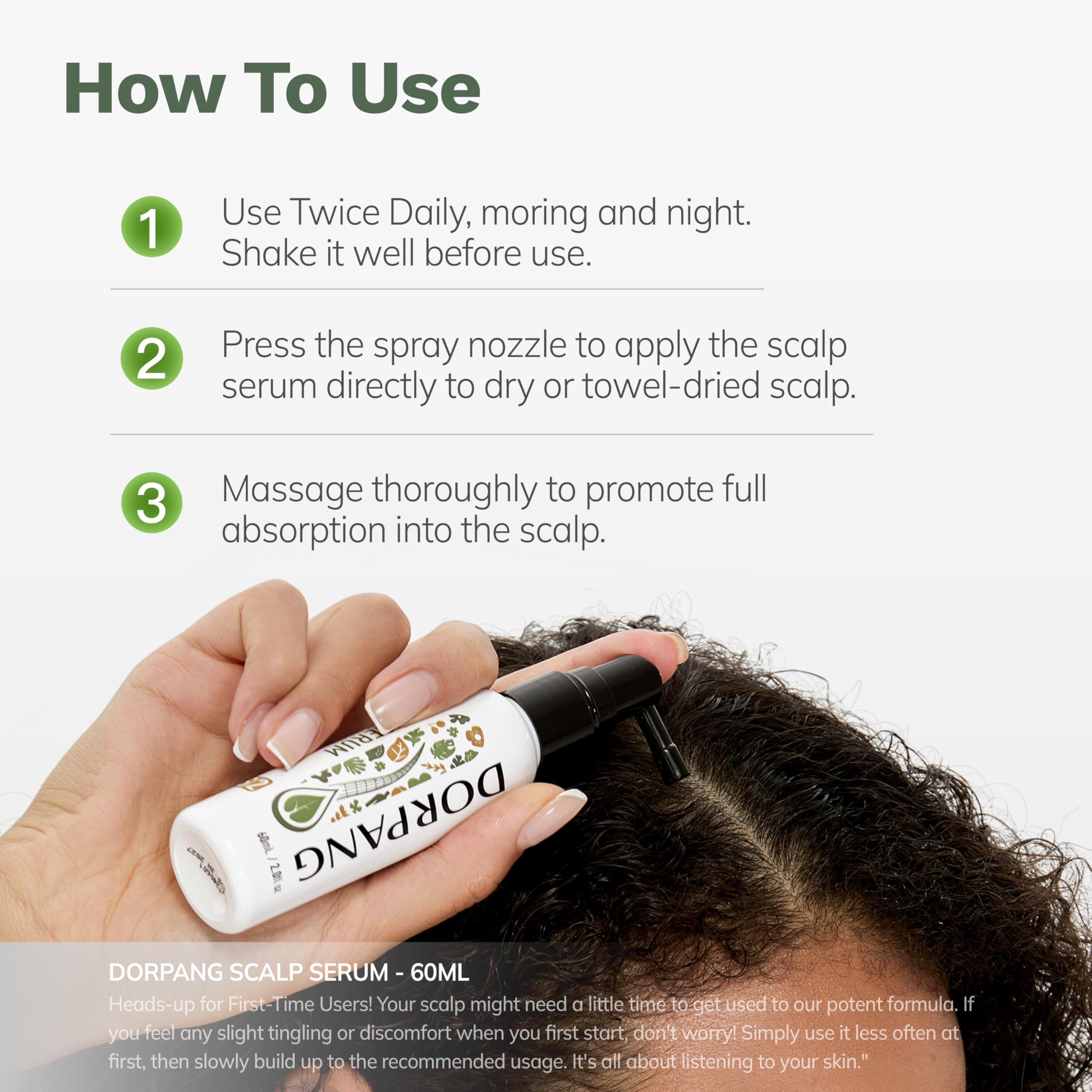 DORPANG product used in morning routine for daily scalp care.