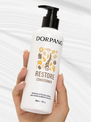 DORPANG Repair Conditioner color-safe formula displayed in bottle in a bathroom setting.