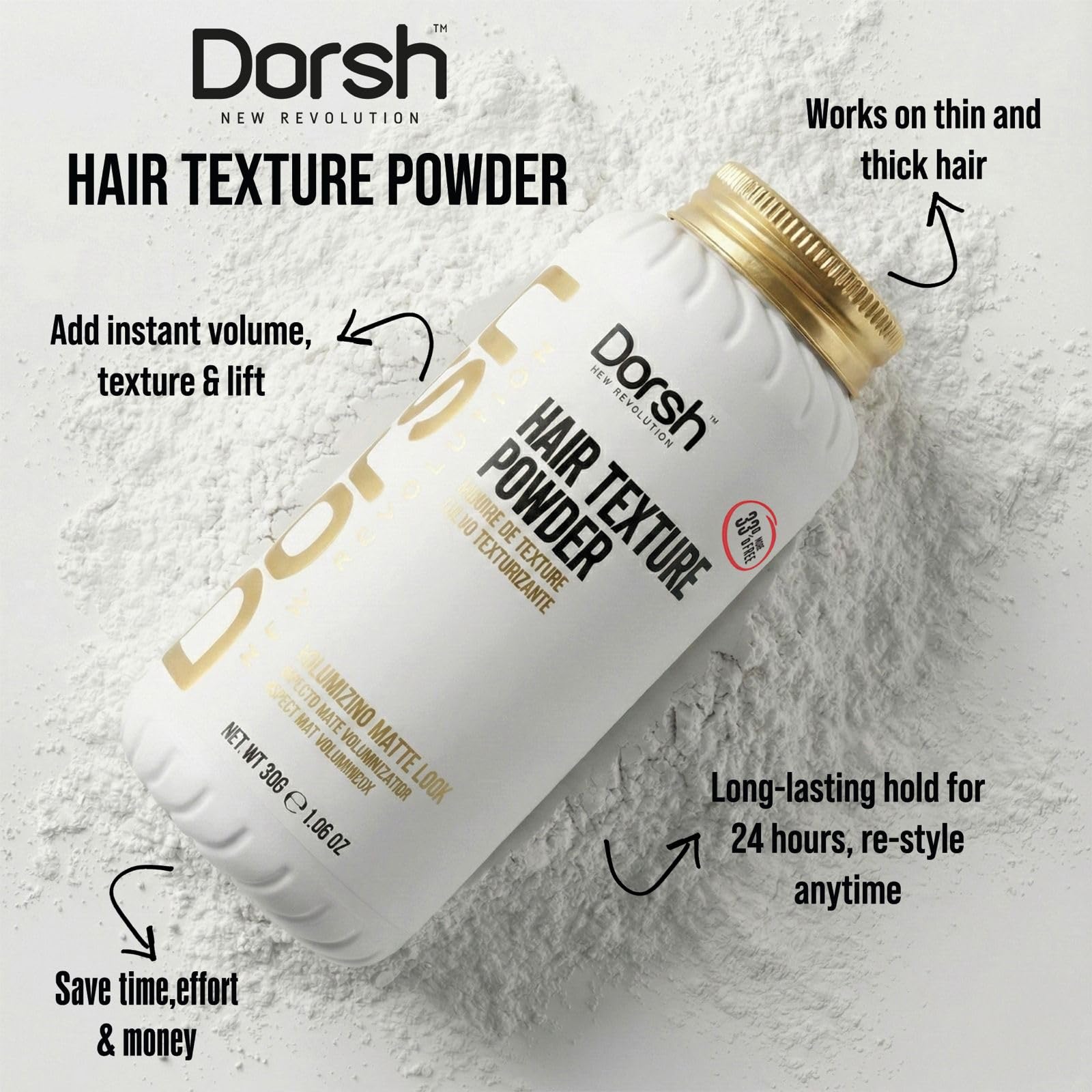 Dorsh New Revolution hair texture powder buildable texture for styling