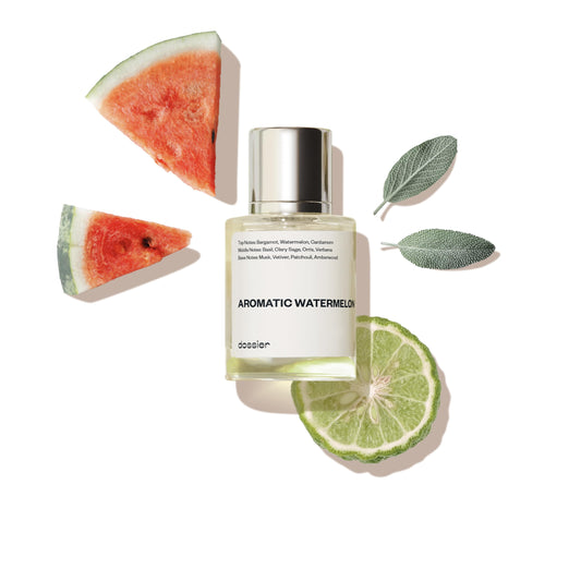 Dossier Aromatic Watermelon bottle front showcases minimalist design for everyday confidence.
