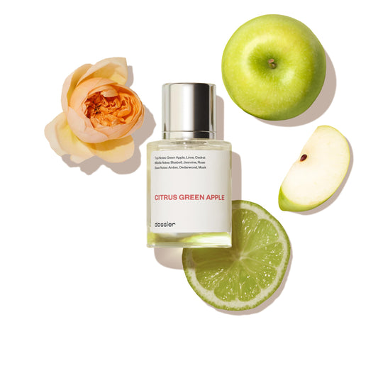 Dossier Citrus Green Apple bottle front view for everyday elegance.