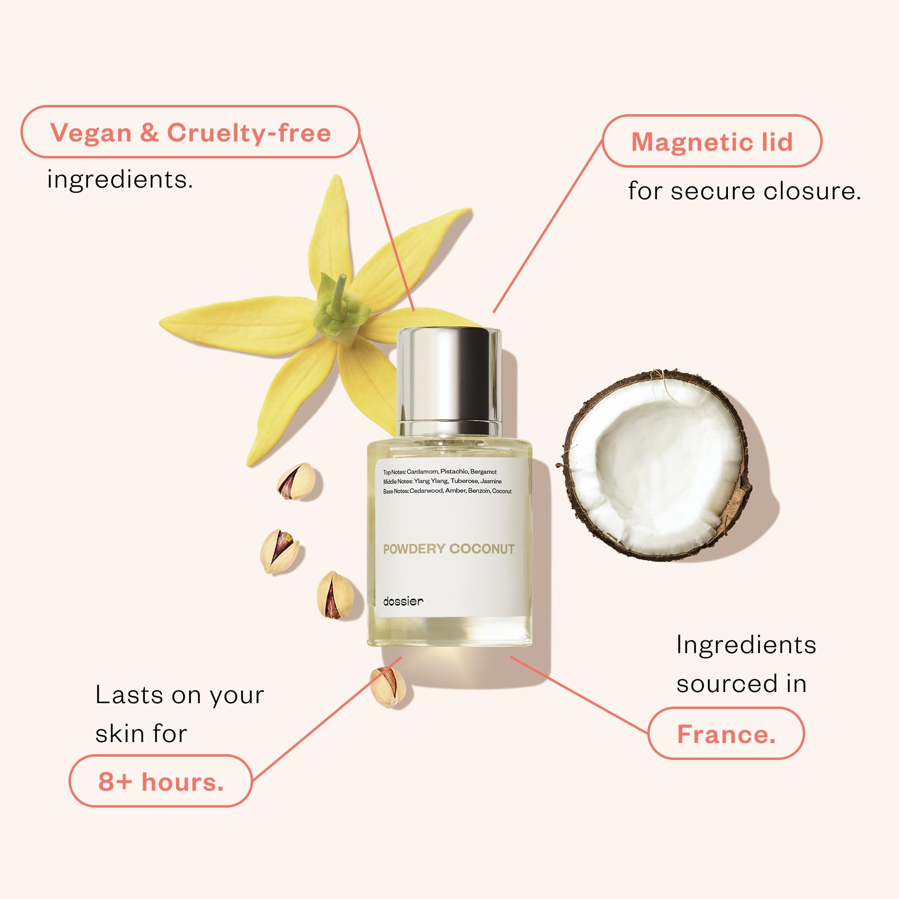 Dossier Powdery Coconut unboxed tray, perfect for shelf display