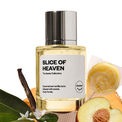 Dossier Slice of Heaven bottle side view highlighting sleek design and lasting impression