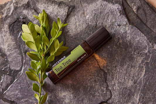 doTERRA Melaleuca Touch bottle close-up highlighting cleansing skin benefits