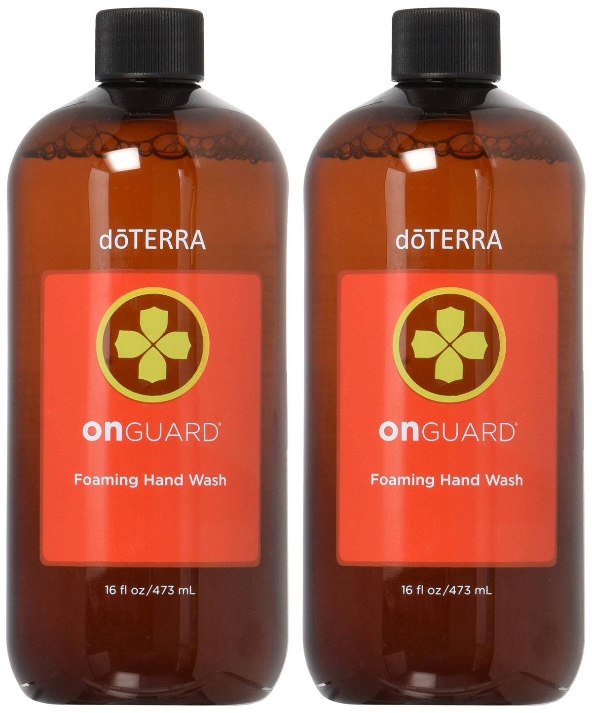 doTERRA On Guard foaming hand wash bottle emitting citrus aroma for refreshed hands