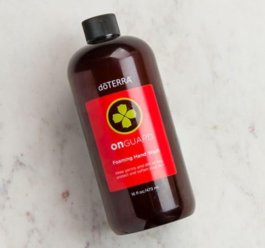 doTERRA On Guard foaming hand wash pump top shown for easy dispensing