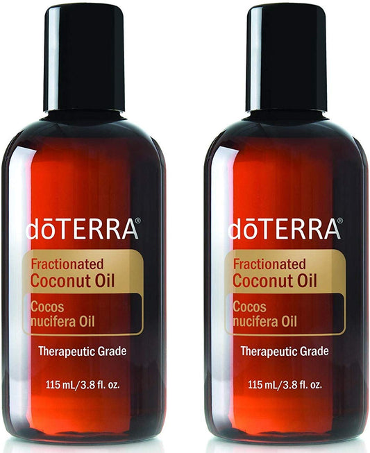 doTERRA Fractionated Coconut Oil 2-pack bottle pour for easy blending with essential oils