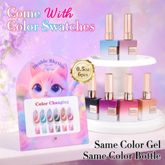 Double Rhythm 0.5 oz gel polish bottles with magnetic shimmer for dazzling finishes
