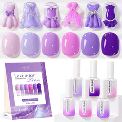 Double Rhythm gel polish swatch in lilac showing vibrant color and all-season shine
