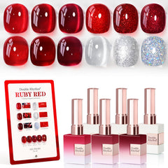 Double Rhythm 6-pc gel polish set ready for at-home manicure variety.