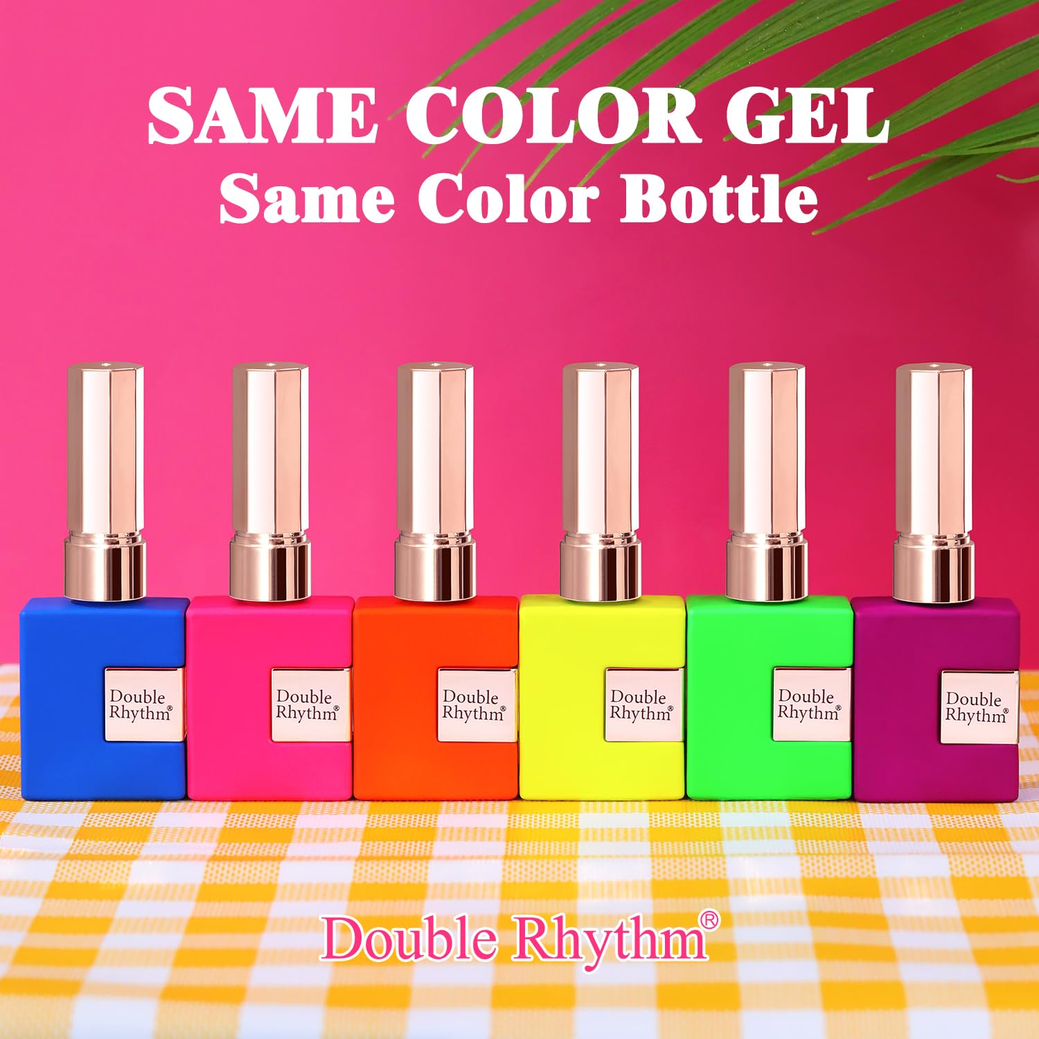 Double Rhythm purple gel polish bottle highlighting rich color and even coverage
