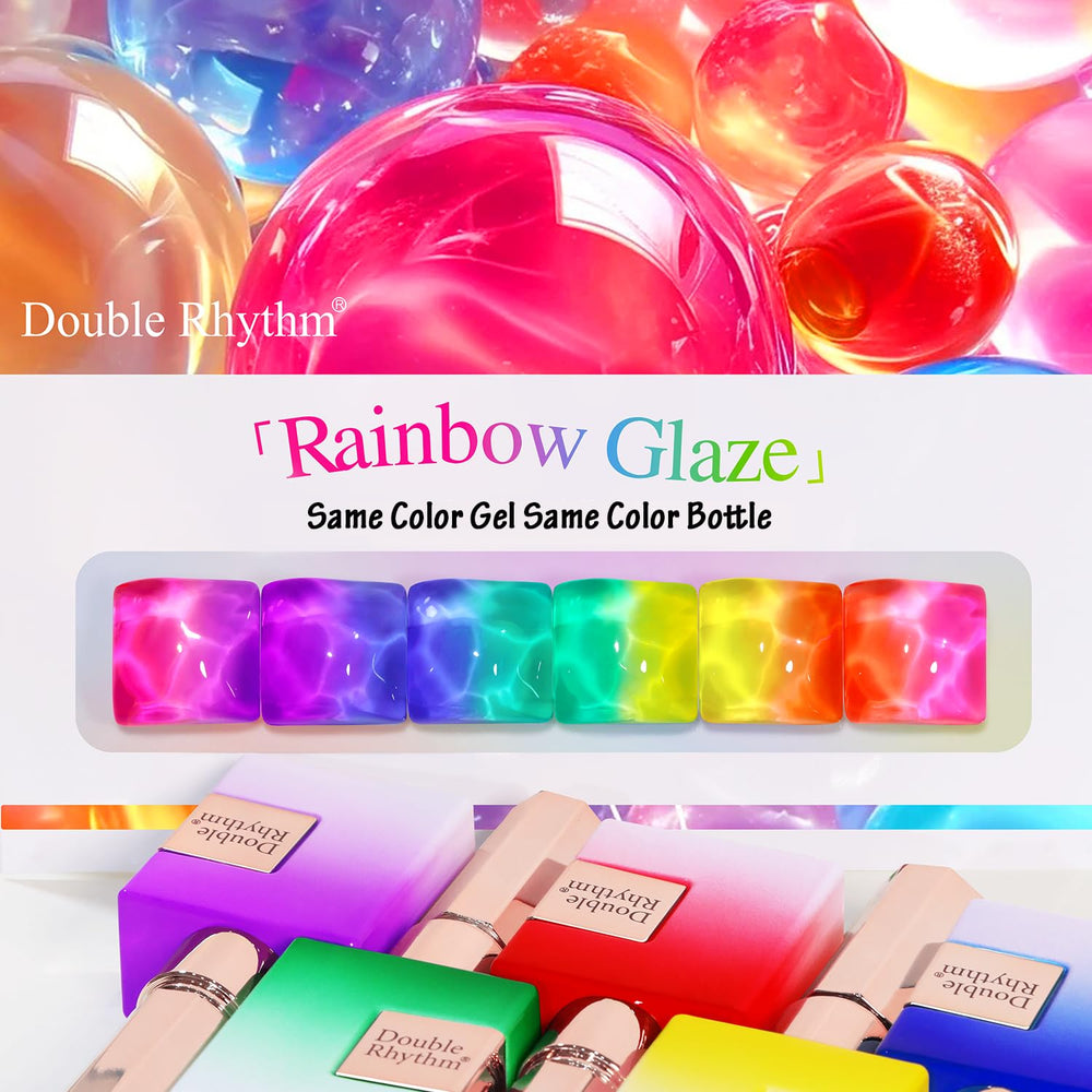 At-home nail art idea with Double Rhythm neon gel polish colors