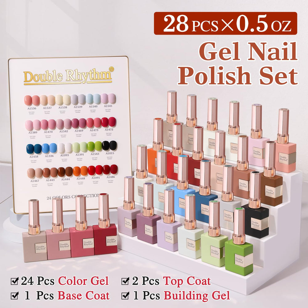 Double Rhythm base and top gels showcased for lasting shine