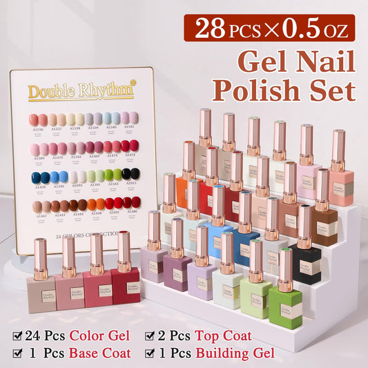 Double Rhythm base and top gels showcased for lasting shine