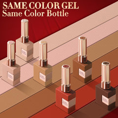 Double Rhythm beige gel polish bottle for a soft natural finish
