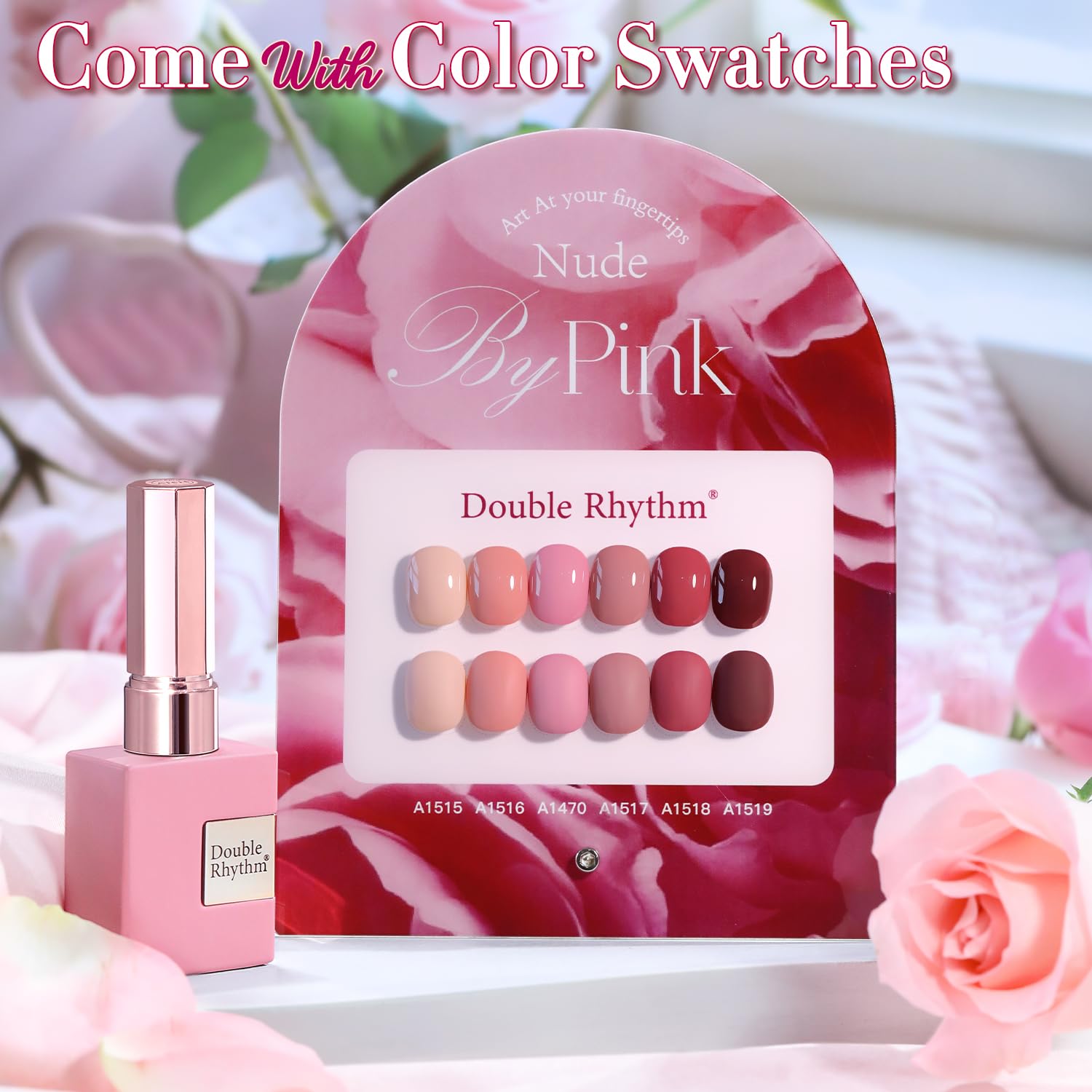 Double Rhythm burgundy gel polish 15ml close-up for rich color application