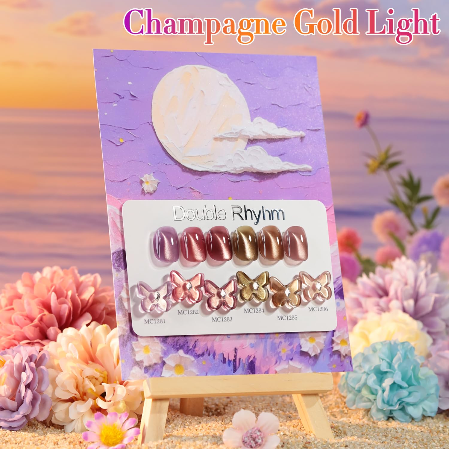 Double Rhythm gel polish kit packaging for at home manicure.