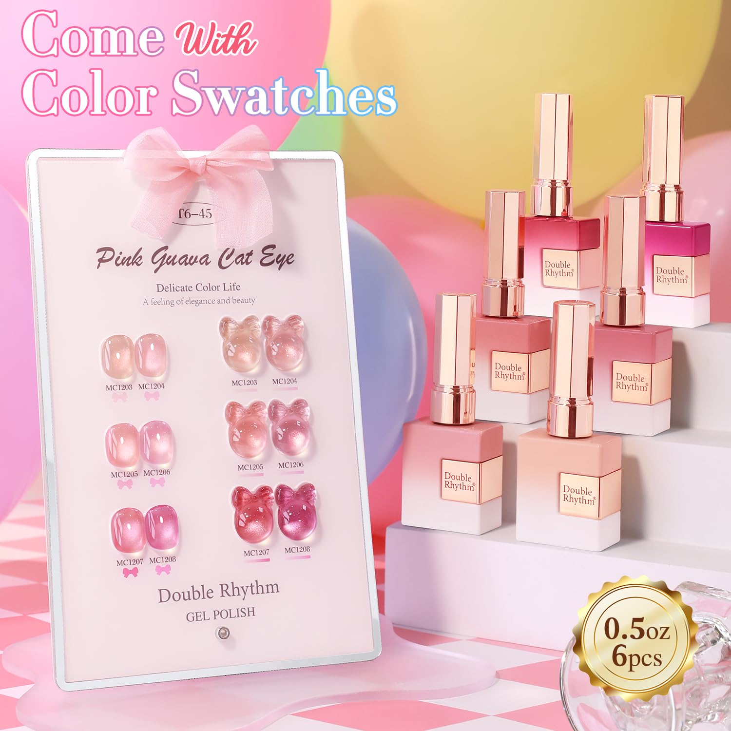Double Rhythm gel polish bottle closeup highlights the magnetic shimmer