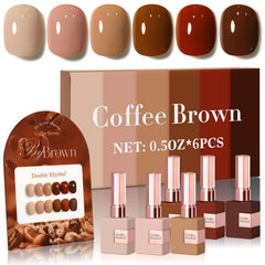 Double Rhythm coffee brown gel polish bottle for a rich manicure