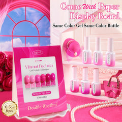 Double Rhythm gel polish color swatches arranged for easy shade planning.