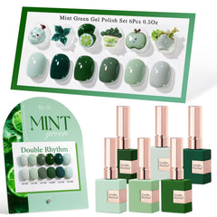 Double Rhythm Dark Mint Frost bottle showing rich gel polish color for professional results