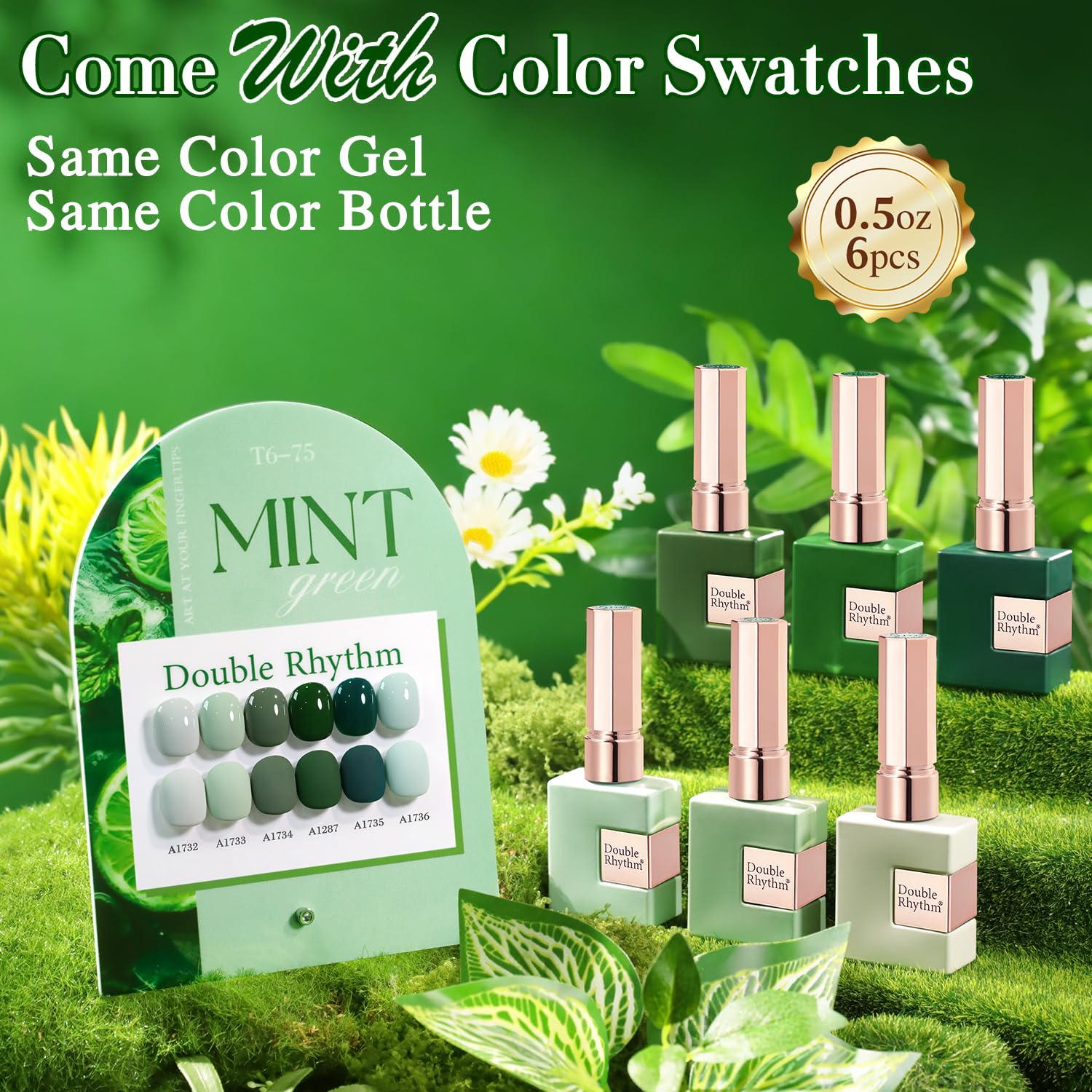 Double Rhythm Dark Mint Frost swatches display vivid, buildable color
