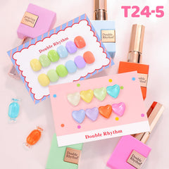 At-home manicure with Double Rhythm kit, perfect for personal use.